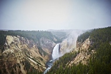 a large mountain in the background