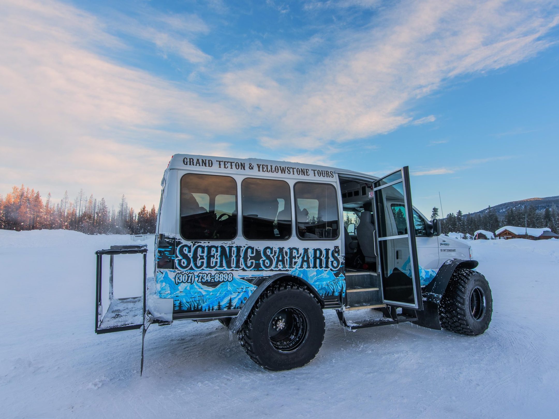 a truck that is sitting in the snow